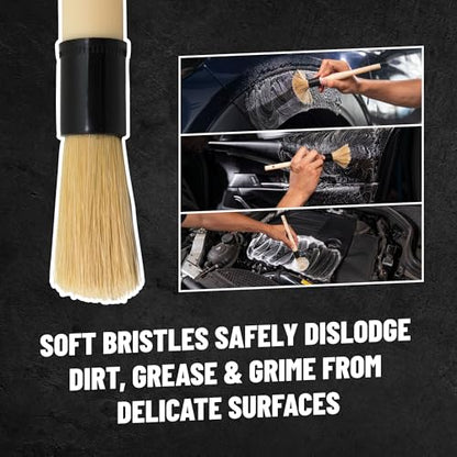Chemical Guys Boars Hair Detailing Brush - Gentle Scratch-Free Cleaning for Wheels, Grilles, Emblems, and Interior Surfaces - Versatile Multi-Purpose Auto Detailing Brush for Deep Cleaning - Acc_S90 - style: 1 Pack