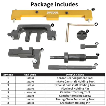 DPTOOL Camshaft Timing Tool Kit Compatible with BMW 318I 320I 316I E87 E46 E60 E90 E85 N42 N46 N46T Engines