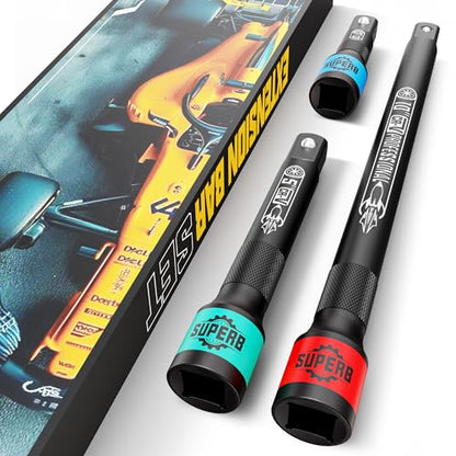 3 Pcs 1/2" Drive Impact Extension Bar Set, 3" 5" 10" Length Socket Extension, CR-V Steel, Narrow and Deep Areas in Bicycle, Automotive Repair or Industrial Operations - size: 1/2" 3-Inch 5-Inch 10-Inch