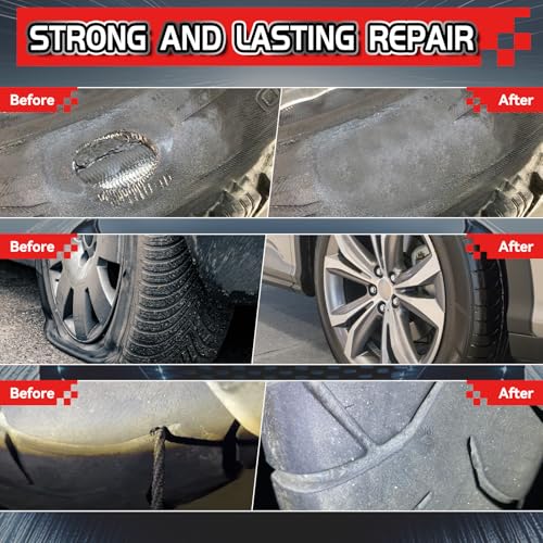Chemical Vulcanizing Cement – Fast Dry Rubber Cement, All Purpose Tire Repair Glue, Tire Patch Kit with Brush – 8.5 FL.Oz for Car, Motorcycle, Bike (Rubber)
