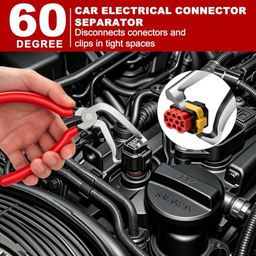 5 PCS Electrical Disconnect Pliers, Automotive Electrical Connector Separator, Electrical Plug Connector Disconnect Tool Car Clip Removal Plier Kit for for Cars, Trucks & SUVs