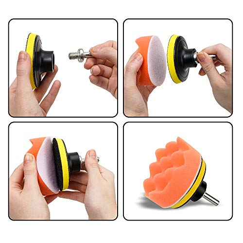 CANOPUS Buffing Pads, Polishing Pad Kit, Buffer for Car Detailing, Polishing Wheel for Drill, Car Polishers and Buffers Kit for Sanding, Polishing, Waxing & Sealing Glaze, 3 inch, 22 Pieces - size: 22 Pieces