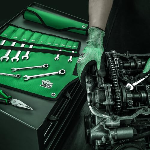 SK Ratcheting Wrench Set, Combination Wrench Set, 20-Piece, SAE 1/4" to 3/4", Metric 6 to 18mm, 72-Tooth, Premium CR-V Construction, with Rolling Pouch - size: 20-Piece, SAE 1/4" to 3/4", Metric 6 to 18mm