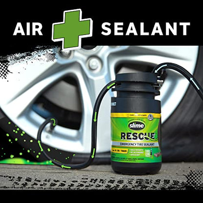 Slime 50138 Flat Tire Puncture Repair, Smart Spair Plus, Emergency Kit for Car Tires, Includes Sealant and Tire Inflator Pump, Suitable for Cars and Other Highway Vehicles, 12 Min Fix - size: Car/Trailer, style: Smart Spair Plus