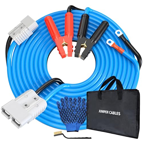 0 Gauge 30 Feet Jumper Cables Heavy Duty for Car, Quick Connect Plug Sets 1000 Amp Automotive Booster Jumper Cables for SUV and Trucks with Carry Bag, Gloves, Brushes - size: 0 Gauge 30FT with Quick Plugs