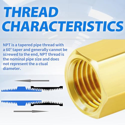 ChillWaves Automotive T-Style Air Plug, 1/4" NPT Female Pneumatic Plugs, Air Compressor Accessories Fittings(10-PACK) - size: 1/4" FNPT, style: PACK OF 10