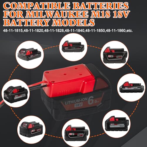 12V/24V 100W Portable Oil Extractor Pump Set, All-in-One Oil Transfer Pump with Red Battery Adapter Compatible with Milwaukee M18 18V Battery, Fluid Transfer for Home Business Farm Boat - color: SET 01+Red battery adapter