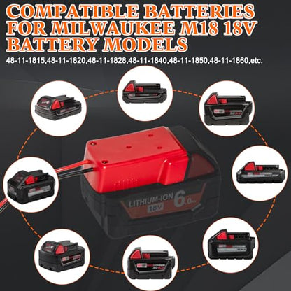 12V/24V 100W Portable Oil Extractor Pump Set, All-in-One Oil Transfer Pump with Red Battery Adapter Compatible with Milwaukee M18 18V Battery, Fluid Transfer for Home Business Farm Boat - color: SET 01+Red battery adapter