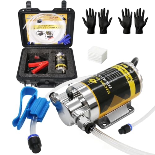 MILADO 12V 100W Oil Change Extractor Pump,1-4L/min Portable Fluid Transfer Pump for Engine Oil, Diesel, Transmission Fluid, Gear Oil, Suitable for Boat, Car, Truck, Motorcycle, Lawnmower - color: PEOP