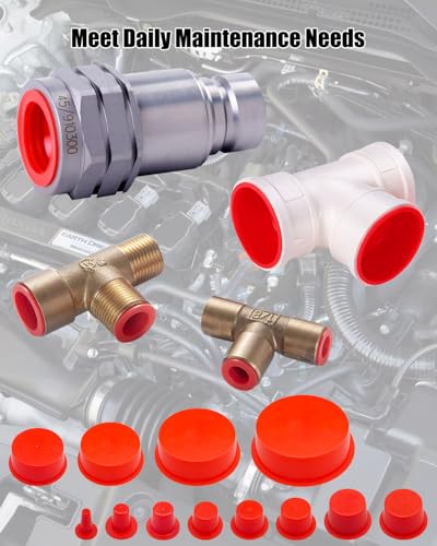 48-Pc Cap Plugs Kit 0.11"-2.39" Fit for AutoLine Pro Autool MR CARTOOL OTC | Cap Plugs Kit 0.11"-2.39", Fit for AutoLine Pro Autool MR CARTOOL OTC, Plastic Tapered Wide Thick Flange Hose Caps