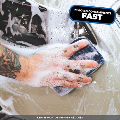 The Rag Company - Ultra Clay Scrubber - Fast and Effective Removal of Paint Contaminants, Light Overspray, and More; Dual Sided Design for Scrubbing and Clay Work; Deep Clean Glass (2-Pack) - color: Blue