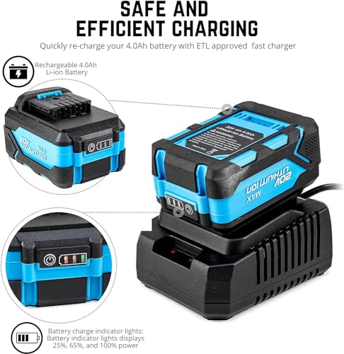NEIKO 10882A Cordless Rotary Hammer Drill, Includes 20-Volt Li-ion Rechargeable Battery, Fast Charger, SDS Plus Hammer Drill, Heavy Duty Brushless Demolition Hammer, Cordless Hammer Drill, Rotohammer - style: Brushless Hammer Drill
