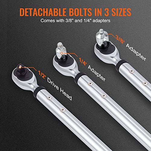 VEVOR Digital Torque Wrench 1/2" Drive(25-250ft.lb/34-340n.m), ±2% Torque Accuracy, 3-Mode Adjustable Electronic Torque Wrench with LED Buzzer Calibration - size: 25-250 FT.LB, style: 1/2-Inch