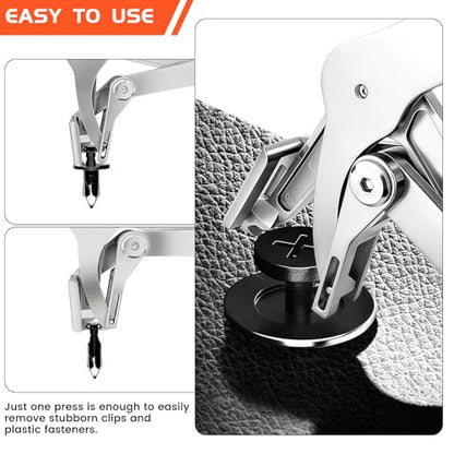 Auto Fastener Clip Removal Pliers, Car Clip Pliers & Trim Removal Tool, Auto Panel Clips Removal Tool, for Automotive Fasteners & Door Panel, Fender Liner & Dashboard Push Pin, Damage-Free Interior