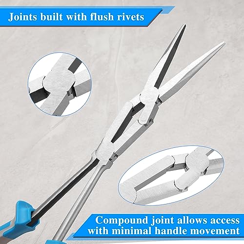 SPEEDWOX 13 Inch X-Type Long Nose Pliers - Double-Joint, Extended Reach, Dual Material, Extra Long Needle Nose Pliers - style: Long Nose Pliers