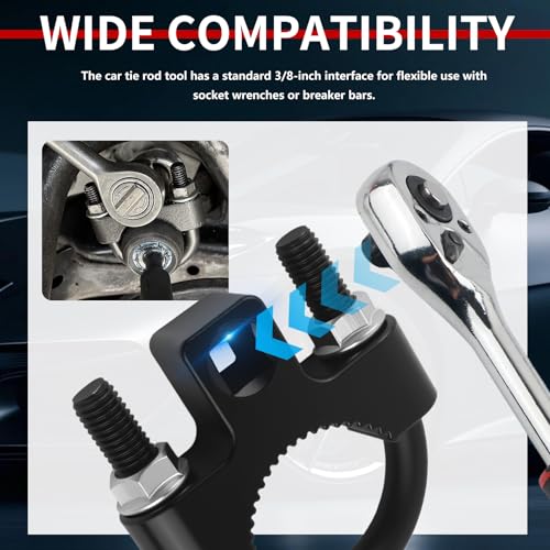 3/8" Heavy-Duty Drive Tie Rod Removal Tool,Rust-Resistant Inner Tie Rod Tool for High Torque,Professional Automotive Ties Rods End Removal Tools for Sedans SUVs and Light Trucks