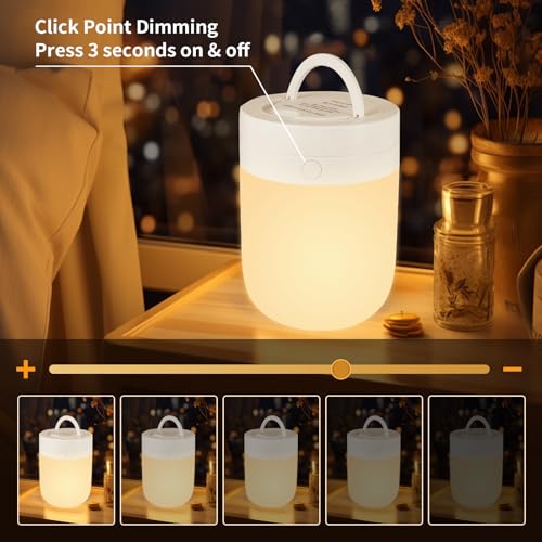 Small Kids Night Light, 13 Color Dimmable LED Lamp, Portable Stepless Dimming, Color Changing Touch Nursery Lamp, Rechargeable Toddler Night Light - color: White-1 Pack