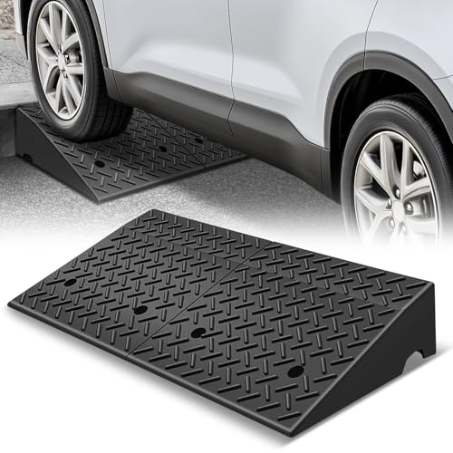 Auto Dynasty Rubber Curb Ramps, 6.3" Lift Height Curbside Driveway Ramp, 4410 LBS/2T Capacity Sidewalk Curb Ramp for Cars Trucks Bikes Motorcycles Wheelchairs - size: 6.3" Rise