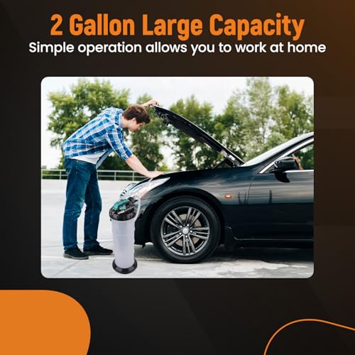 maXpeedingrods 2 Gallon/7.5 L Manual/Pneumatic Fluid Extractor, Automotive Oil Extractor Pump, Transmission Filler Pump Oil Vacuum Changer with 5pc Brake Bleeding Hose for Car, SUVs, Truck, Yachts