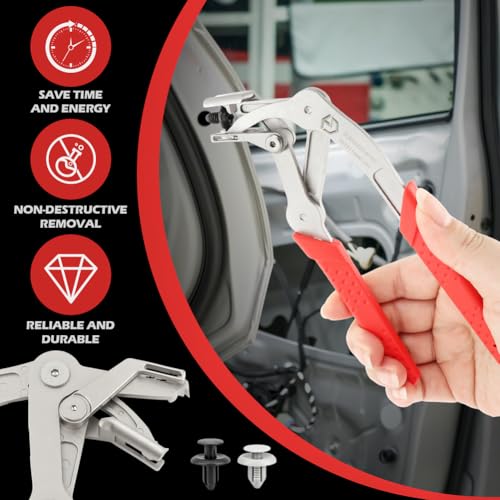 Car Clip Pliers, Panel Clip Removal Tool, Professional Auto Clip Pliers for Automotive Plastic Fasteners, Damage-Free Disassembly Tool