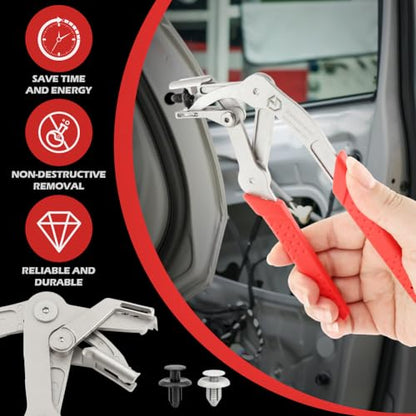 Car Clip Pliers, Panel Clip Removal Tool, Professional Auto Clip Pliers for Automotive Plastic Fasteners, Damage-Free Disassembly Tool