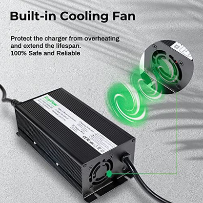24V 15A LiFePO4 Battery Charger, RoyPow 24V Lithium LiFePO4 Battery Charger 29.2V Lithium Battery Chargers, 15A Smart Battery Maintainer, Designed for 24V LiFePO4 Deep Cycle Rechargeable Batteries