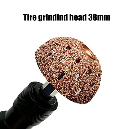 CYDZSW 2Pcs Low Speed Tire Buffer Wheel Tool, 38mm/1.5" Grinding Wheel for Drill, Motorcycle Flat Fix Glue Tread Sidewall Patch Roller Repair Tools Kit, Heavy Duty Buffing Wheels