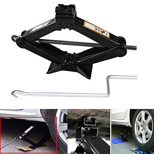 DICN Scissor Jack with Crank Handle Car Tire Repair Kit Emergency for Toyota Camry Corolla Prius Vios - 2 Ton/ 4.2-15 Inch - size: 2 Ton Scissor jack (1 pack)