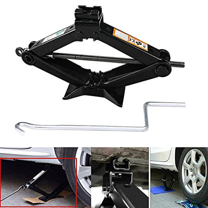 DICN Scissor Jack with Crank Handle Car Tire Repair Kit Emergency for Toyota Camry Corolla Prius Vios - 2 Ton/ 4.2-15 Inch - size: 2 Ton Scissor jack (1 pack)