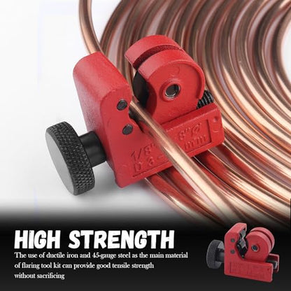 25Ft 3/16 Brake Line Kit,Single & Double Brake Line Flaring Tool Kit with 16 Fittings,5 Adapters,Tube Cutter,Brakes Lines Repair Kits for Fuel System & Hydraulic Brakes System