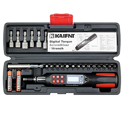 K551 Digital Torque Screwdriver/Wrench Set, 5 to 85 in·lbs, Buzzer/LED Flash Notification, Dual Direction - size: 5-85 in·lbs