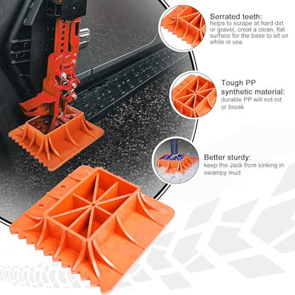 Seven Sparta Off-Road Base Stand Compatible with Hi Lift Jack PP Pad to Alleviate Jack Hoisting Sinkage（Orange） - style: Orange Base