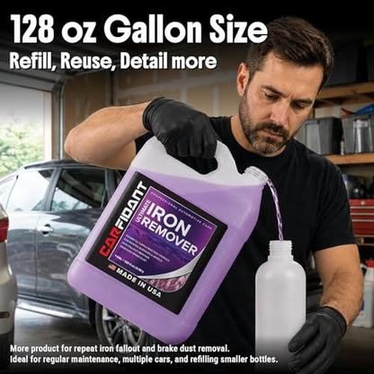 Iron Remover Car Detailing – Iron Decon Spray, Pulls Out Brake Dust, Rust & Fallout - Contaminant Removal for Car Paint & Wheels, pH Neutral Formula - 128 fl. oz. - size: 128 fl. oz.