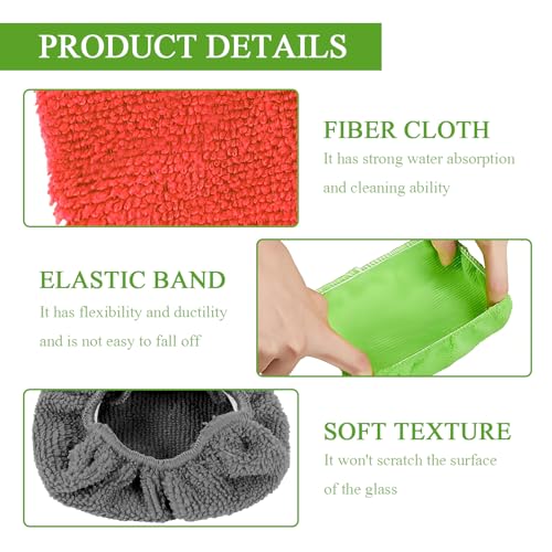 wuyaoyao 12PCS Car Windshield Cleaning Tool Bonnets, Microfiber Cleaning Cloth for Windshield Cleaning Tool, Replaced Car Care Microfiber Windshield Cleaner Cloths Pad, Fits 3" Plate (12PCS) - color: 12pcs