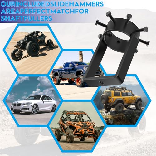 CV Axle Removal Tool for ATV UTV,Heavy-Duty 3.75 Inch (95mm) Inner CV Joint Puller, Reinforced Axle Shaft Grabber for Stubborn Joints, Slide Hammer Not Included