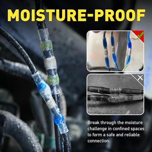 haisstronica 340 PCS Solder Seal Wire Connectors with Mini Heat Gun Kit, Waterproof Heat Shrink Wire Connectors, 10-26 AWG Solder Stick Wire Connectors for Automotive, Marine & Wiring Repair - size: 340PCS