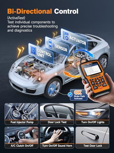 FOXWELL NT510 Elite OBD2 Scanner fit for Porsche Diagnostic Tool, Full System Bi-Directional Control Code Reader with All Reset Services, Oil Reset Scan Tool for Porsche, Battery Registration Tool