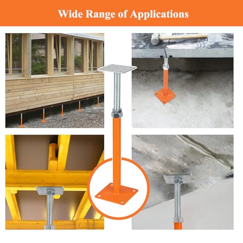 House Jacks for Leveling, Floor Jacks Screw 8 PCS Adjustable 11" - 16" Height Range, Foundation Jacks Pole Joist Support, Home Crawl Space Max Load Capacity 4 ton 8 Pack, Joist Lifting Post - size: 11"-16"