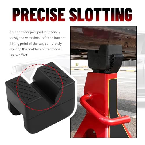 4PCS Slotted Car Pinch Weld Jack Pad,Flexible Car Jack Stand Pads for Protection & Cushioning with Anti-Slip Texture,Rubber Cars Pinch Weld Jacks Adapter for 2T Floor Jacks