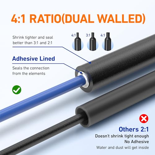 TKDMR 568 Pcs Heat Shrink Tubing - 4:1 Ratio,2.2" Length,Adhesive Lined, Marine Grade Shrink Wrap - Industrial Heat Shrink Tubing Kit - size: 2.2" Length