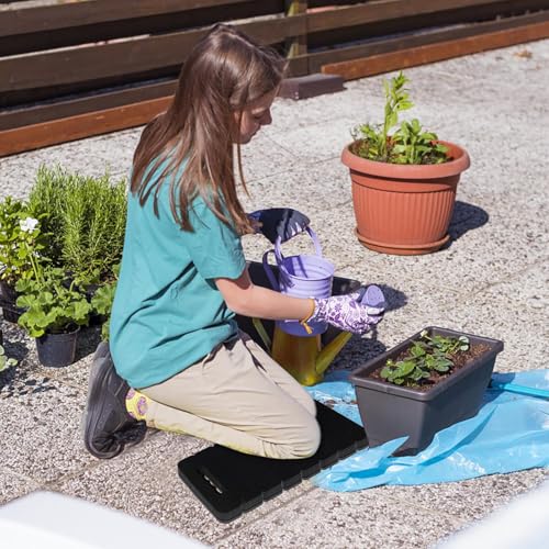 Thick Kneeling Pad - EVA Foam Garden Kneeler Mat | Foam Thick Mat | Gardening Kneeling Pad | Non-Slip Bathroom Mat Yoga Exercise Multifunctional Cushion EVA Car Repair Pad, 42x21x2cm, Black - color: Black
