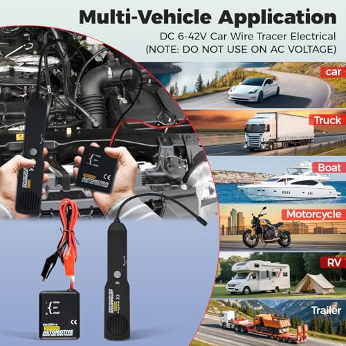 EM415Pro Automotive Wire Tracer Electrical Tool-Car Circuit Breaker Finder, Auto Circuit Fault Probe Tester, 6-42V Low-Voltage Open & Short Circuit Cable Tracker for Cars Truck Boat Trailers