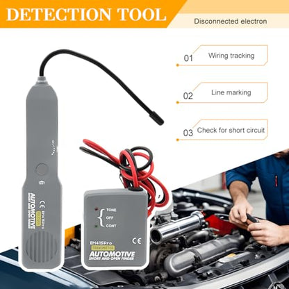 BESULEN EM415PRO Car Circuit Tracer, DC 6-42V Vehicle Electrical Short Open Breaker Circuit Finder, Flexible Wire Tracer Automotive Repair Tool, Universal for SUV RV Truck