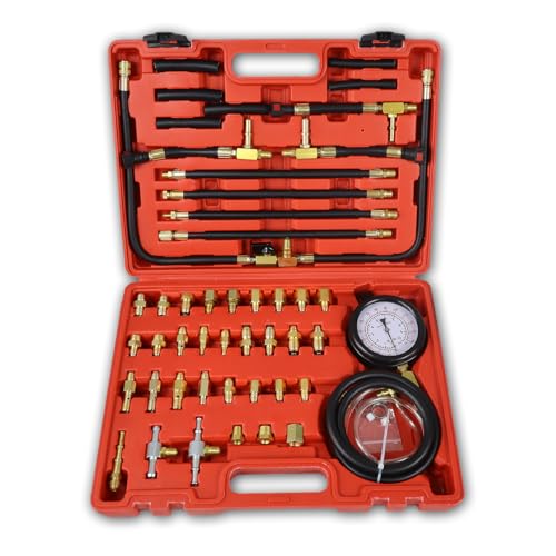 Pro Master Fuel Injection Pressure Tester Kit - Perform Fuel Pressure Testing, Diagnose Weak Fuel Pumps, Test Fuel Flow, and Leak-Down - Works on Vehicles 1997 and Newer
