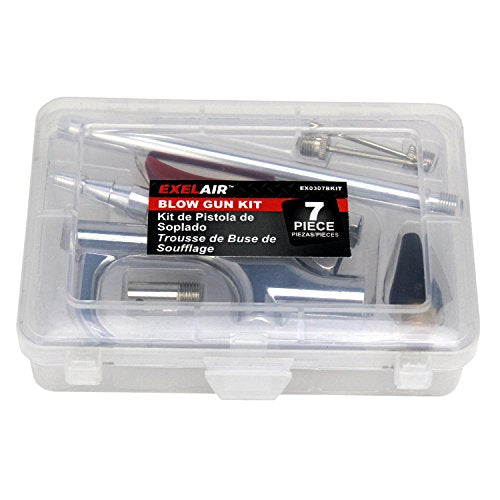 EXELAIR - EX0307BKIT 7 Piece Blow Gun Kit W/ Safety/Adapter Blow Gun Tip - size: 7 Piece