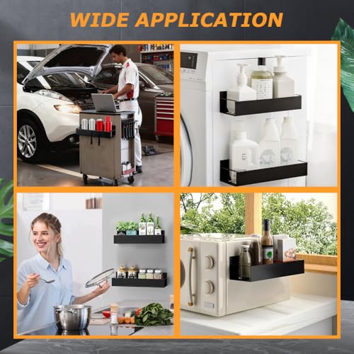 2 Pcs Magnetic Spray Can Holder,with 4 Pcs Small Hooks Wall-Mounted Spray Bottle Rack Paint Bottle Can Organizer for Garage Home Workspace