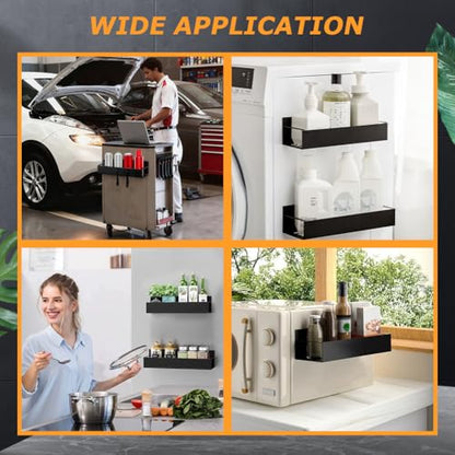 2 Pcs Magnetic Spray Can Holder,with 4 Pcs Small Hooks Wall-Mounted Spray Bottle Rack Paint Bottle Can Organizer for Garage Home Workspace