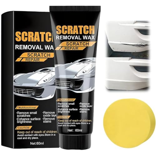 2026 Upgrade Car Scratch Removal Wax, Scratch Remover for Vehicles, Car Scratch Repair Paste with Sponge, Car Polishing Wax Scratchs Remover Cars Paint Scratchs Repair Kit for Deep Scratches (1 Pack)