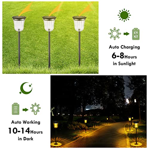 Solar Pathway Lights Super Bright 200 lumens with 2-in-1 Warm White and Daylight Modes, Solar Lights Outdoor Waterproof for Yard, Path, Sidewalk, Driveway or Walk Way Light(2 Pack) - size: 2 Pack-200 Lumen