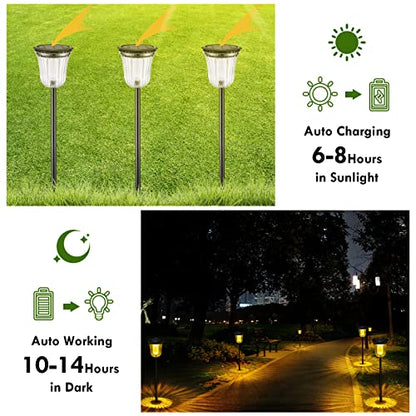 Solar Pathway Lights Outdoor, Solar Lights Outdoor Waterproof IP65, 200 LM Auto On/Off Solar Lights Garden,Outdoor Solar Lights for Yard Garden Walkway Driveway Path - size: 1 Pack-200 Lumen